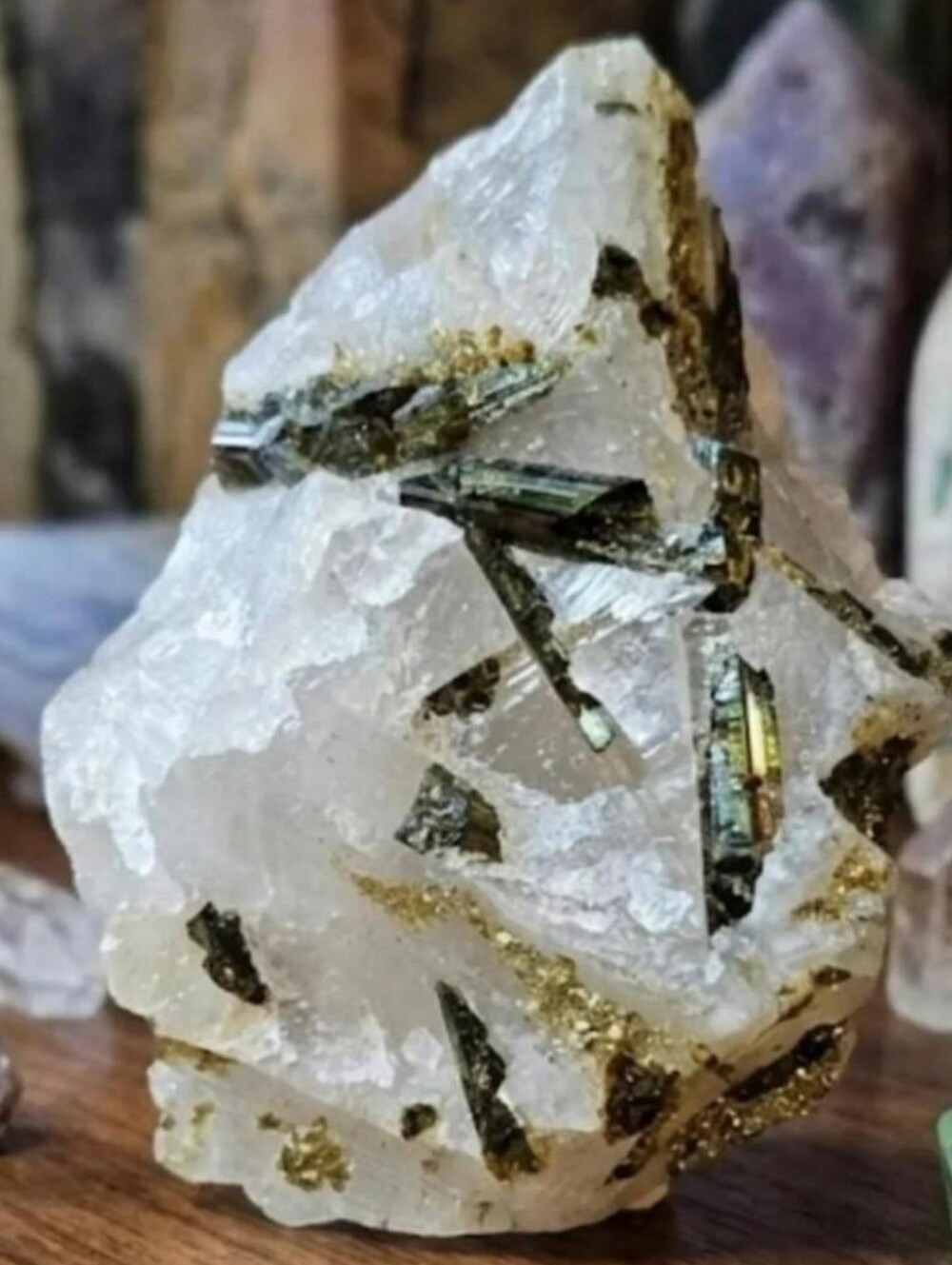 🌈NEW Green Elbaite Tourmaline on Quartz Gold & Green Pyrite Druzy✨️ HG Pakistan